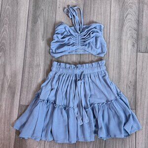 Blue Boho Skirt & Top Set - XS